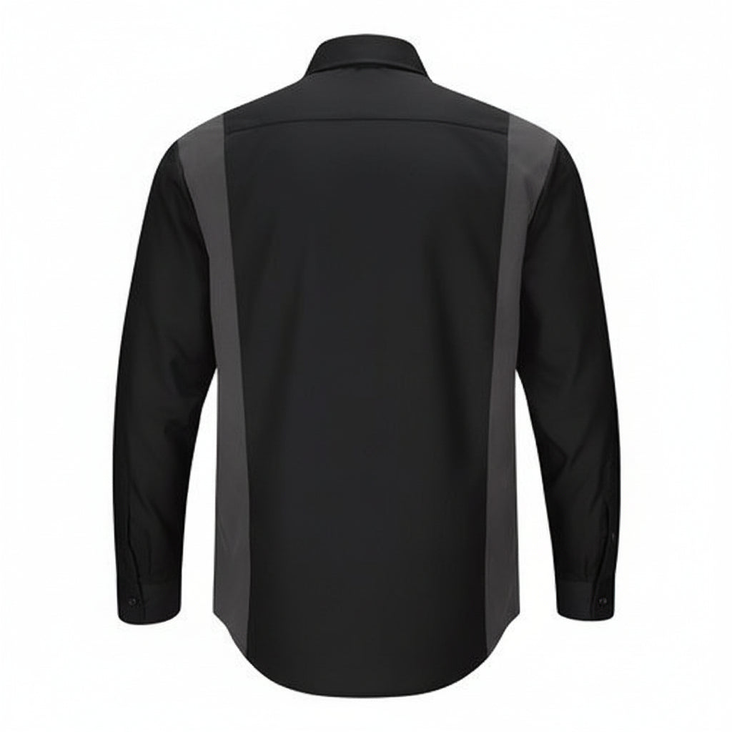 Red Kap Sy32 Camisa Manga Larga Mecánico Repelente Aceite #mlpos_13 | Color: BC - Negra con Gris #color_bc_-_negra_con_gris #sku_sy32bcrg2xl #sku_sy32bcrgl #sku_sy32bcrgm #sku_sy32bcrgs #sku_sy32bcrgxl