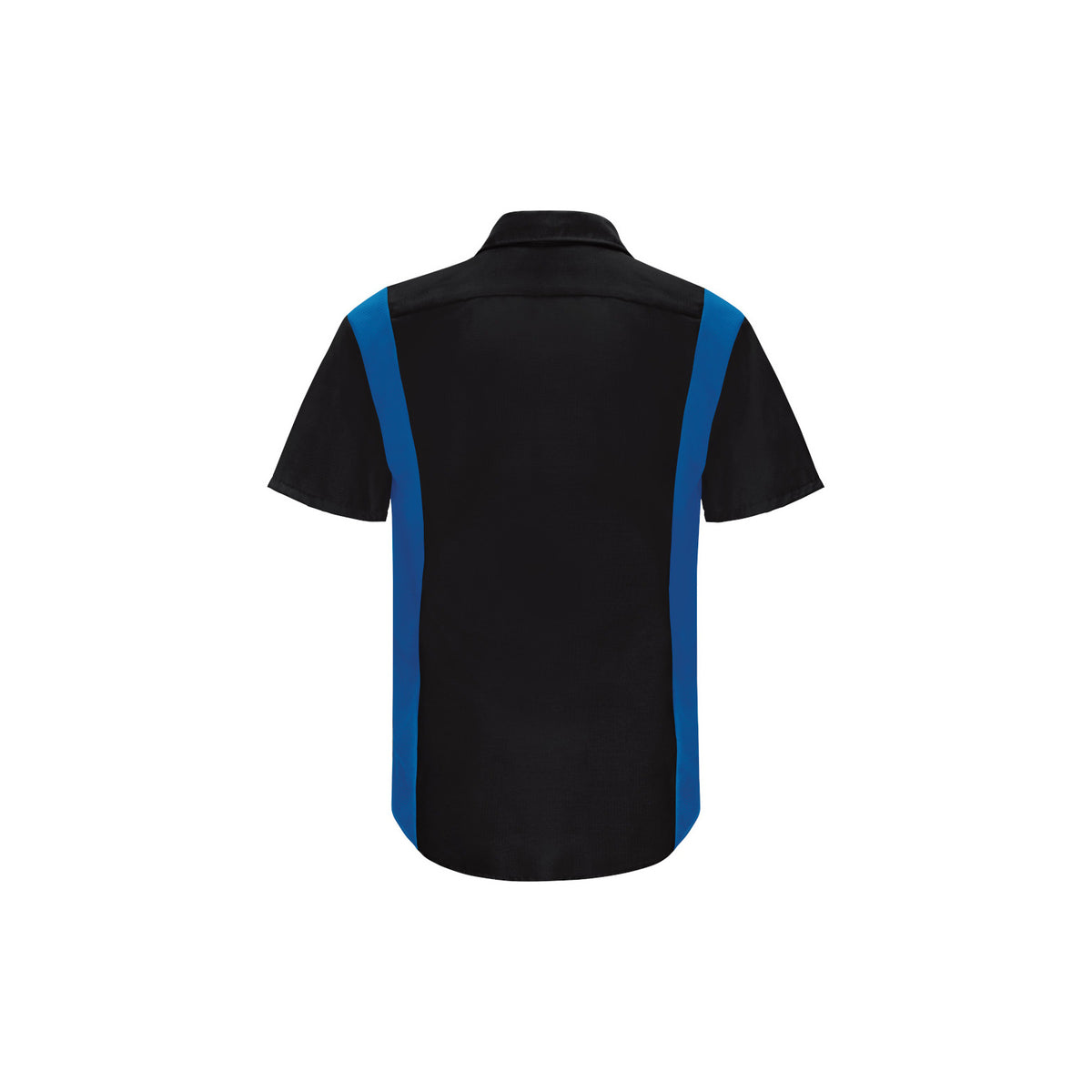 Camisa Red Kap SY42 para hombre Negra con Azul Rey, prenda sola espalda | color:negra-con-azul-rey