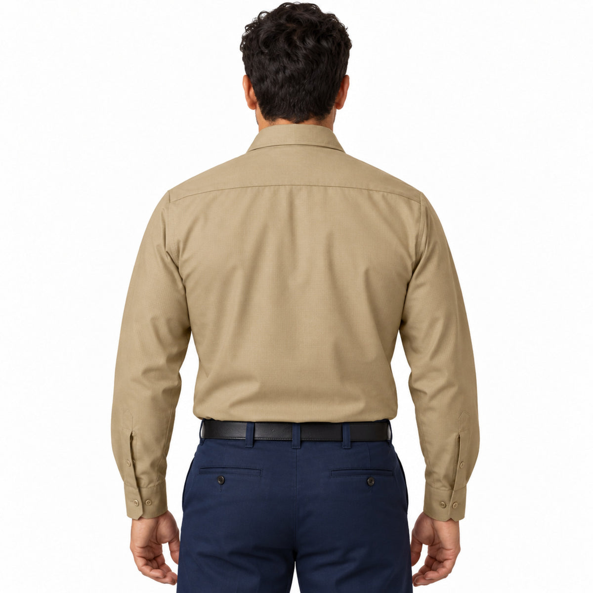 Camisa de trabajo Red Kap SY50 para hombre khaki, espalda fajada | color:khaki