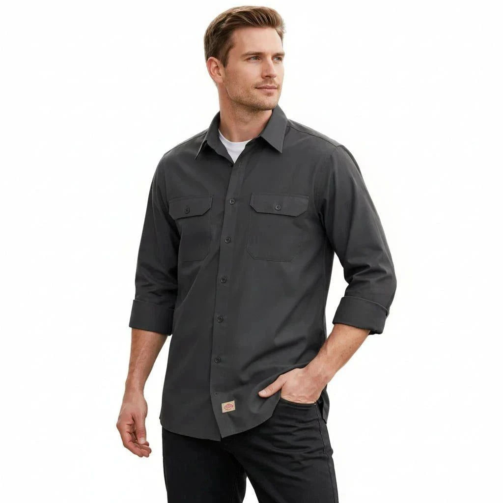Red Kap Sy50 Camisa Trabajo Manga Larga Ripstop Resistente - Garufa Jeans
