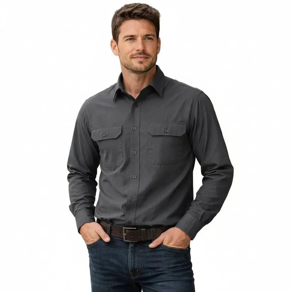 Red Kap Sy50 Camisa Trabajo Manga Larga Ripstop Resistente - Garufa Jeans