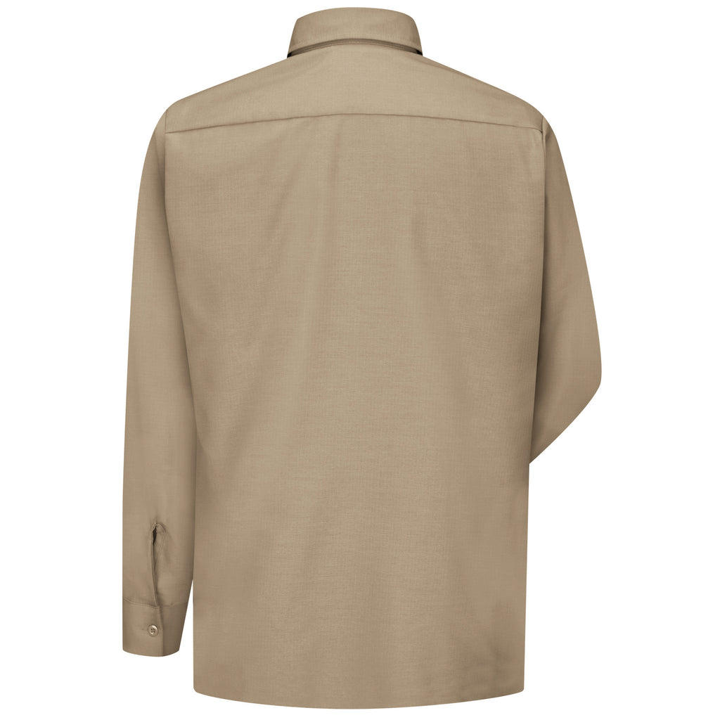 Camisa de trabajo Red Kap SY50 para hombre talla extra khaki, prenda sola espalda