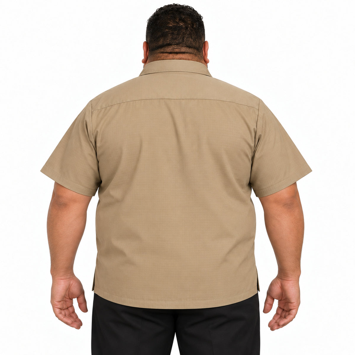 Camisa de trabajo Red Kap SY60 para hombre talla extra color Khaki, vista posterior desfajada | color:khaki