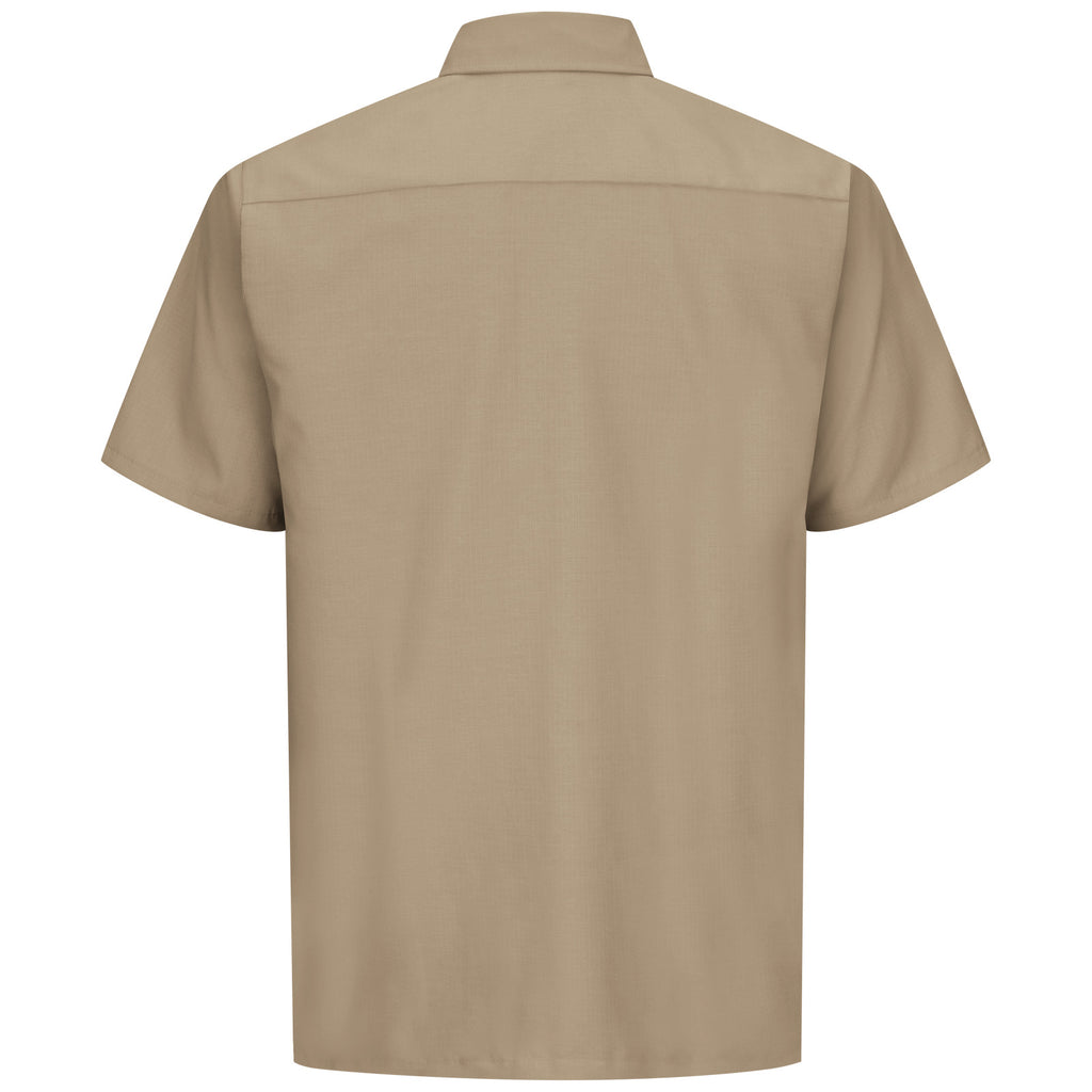 Camisa de trabajo Red Kap SY60 para hombre talla extra color Khaki, prenda sola vista posterior