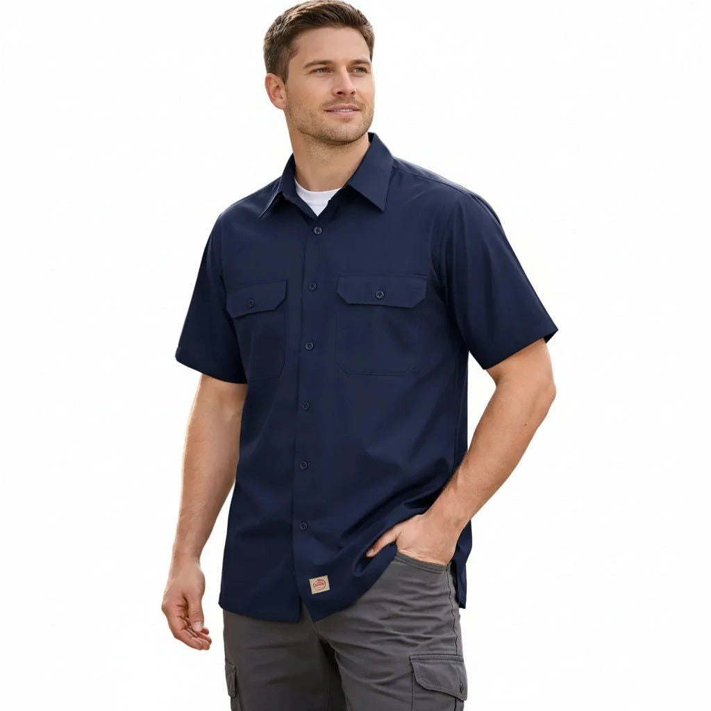 Red Kap Sy60 Camisa Trabajo Manga Corta Ripstop Resistente - Garufa Jeans