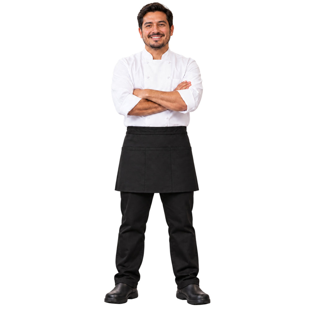 Mandil corto Red Kap TT46 negro, vista frontal en chef