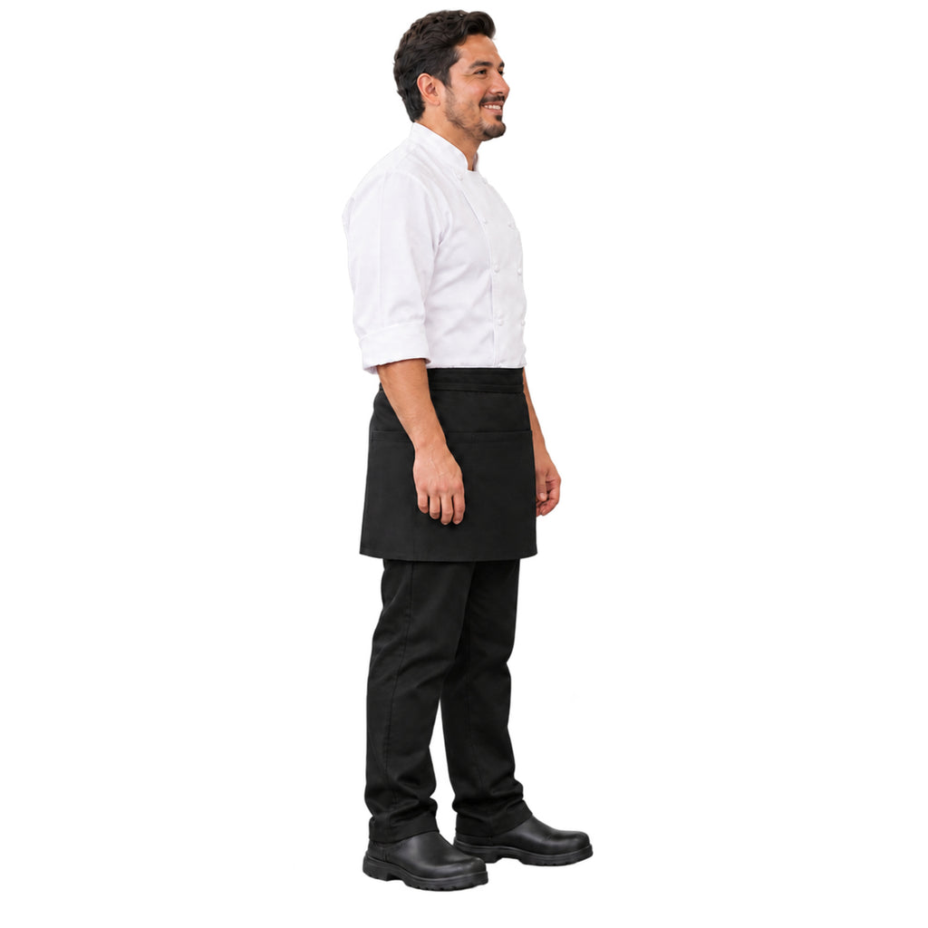 Mandil corto Red Kap TT46 negro, perfil derecho en chef