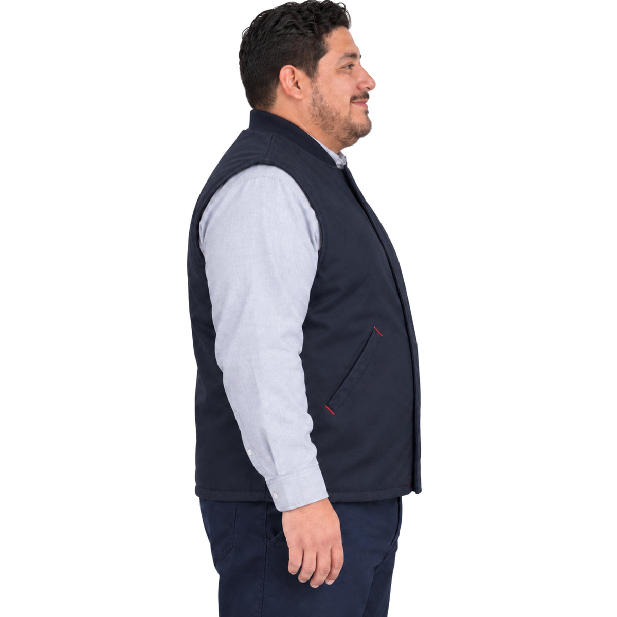Chaleco de trabajo Red Kap VD22 para hombre azul marino, perfil derecho | color:azul-marino