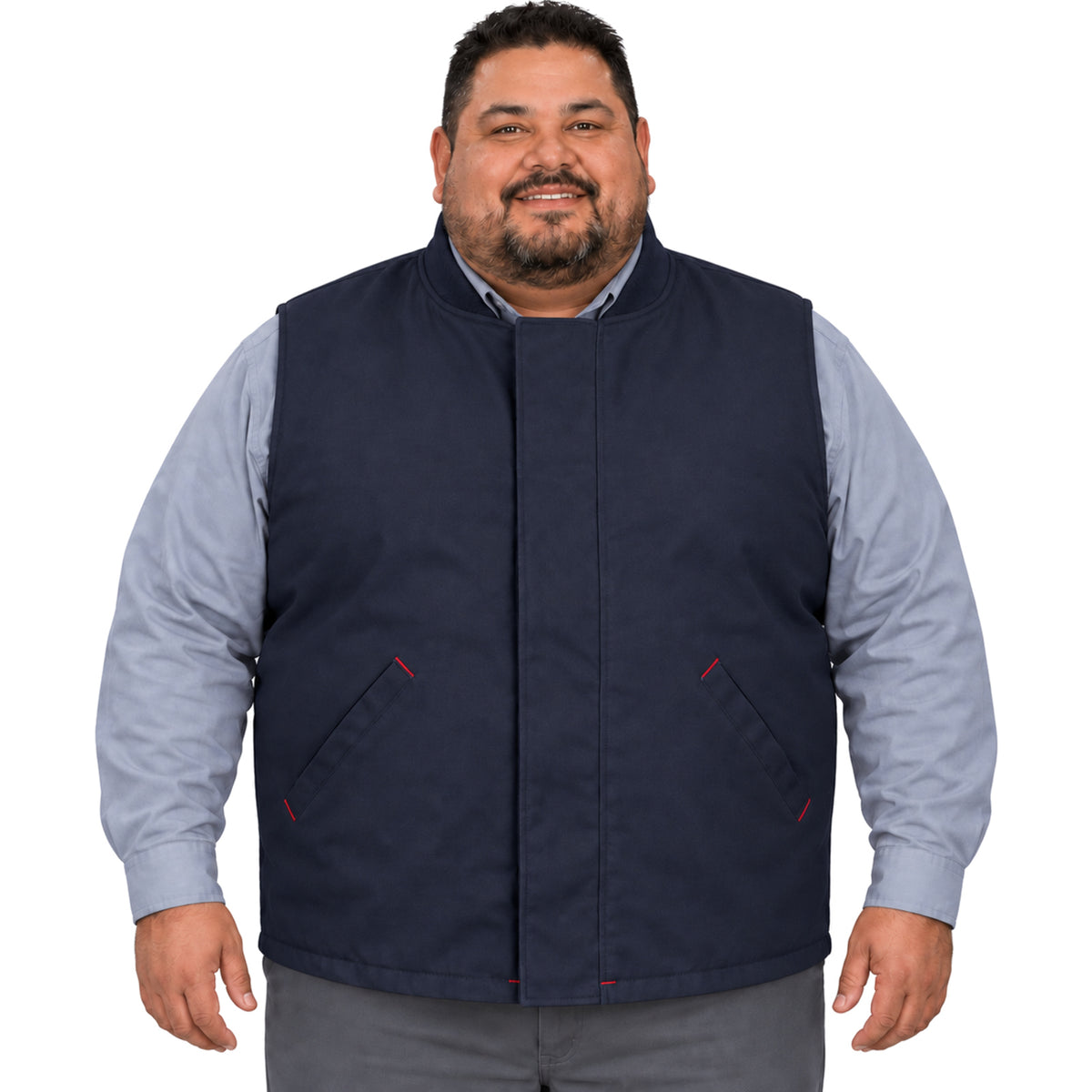 Chaleco de trabajo Red Kap VD22 para hombre talla extra azul marino, vista frontal | color:azul-marino