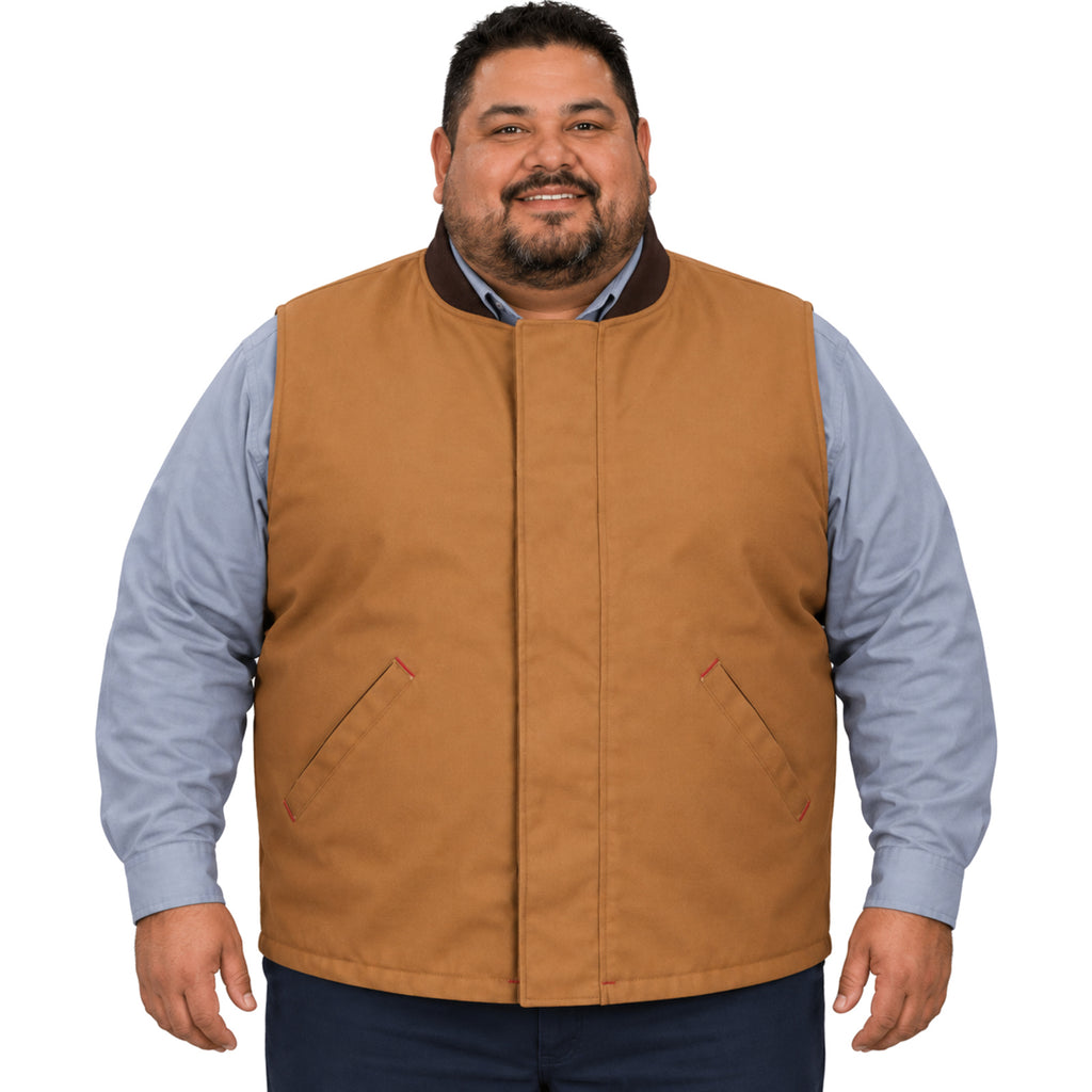 Chaleco de trabajo Red Kap VD22 para hombre talla extra café, vista frontal