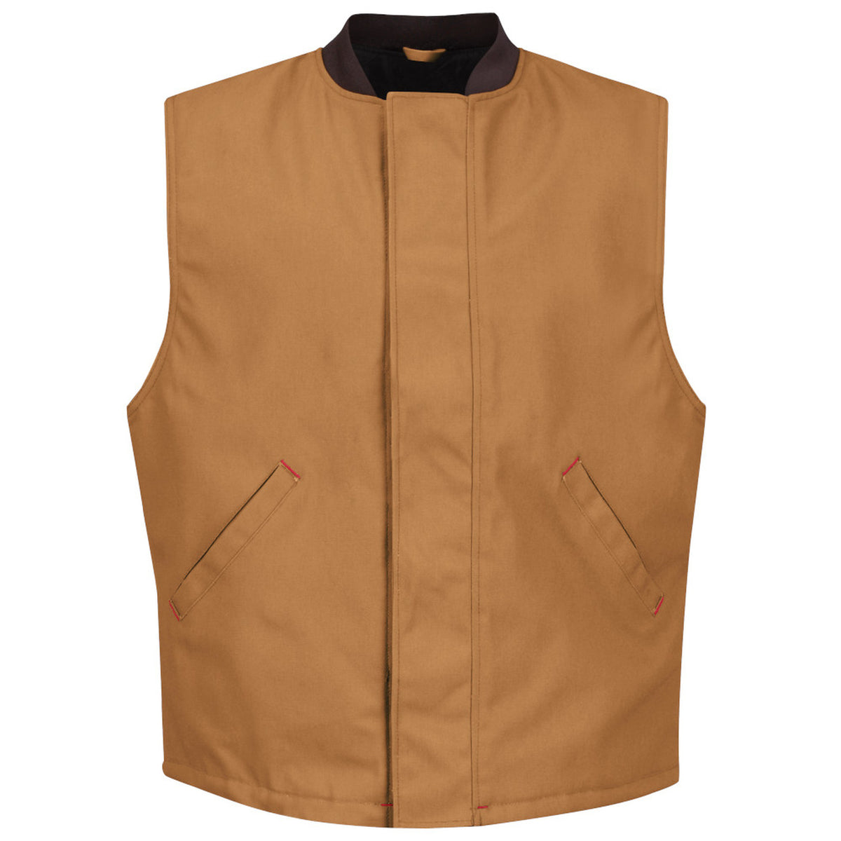 Chaleco Red Kap VD22 talla extra café, producto de frente | color:cafe