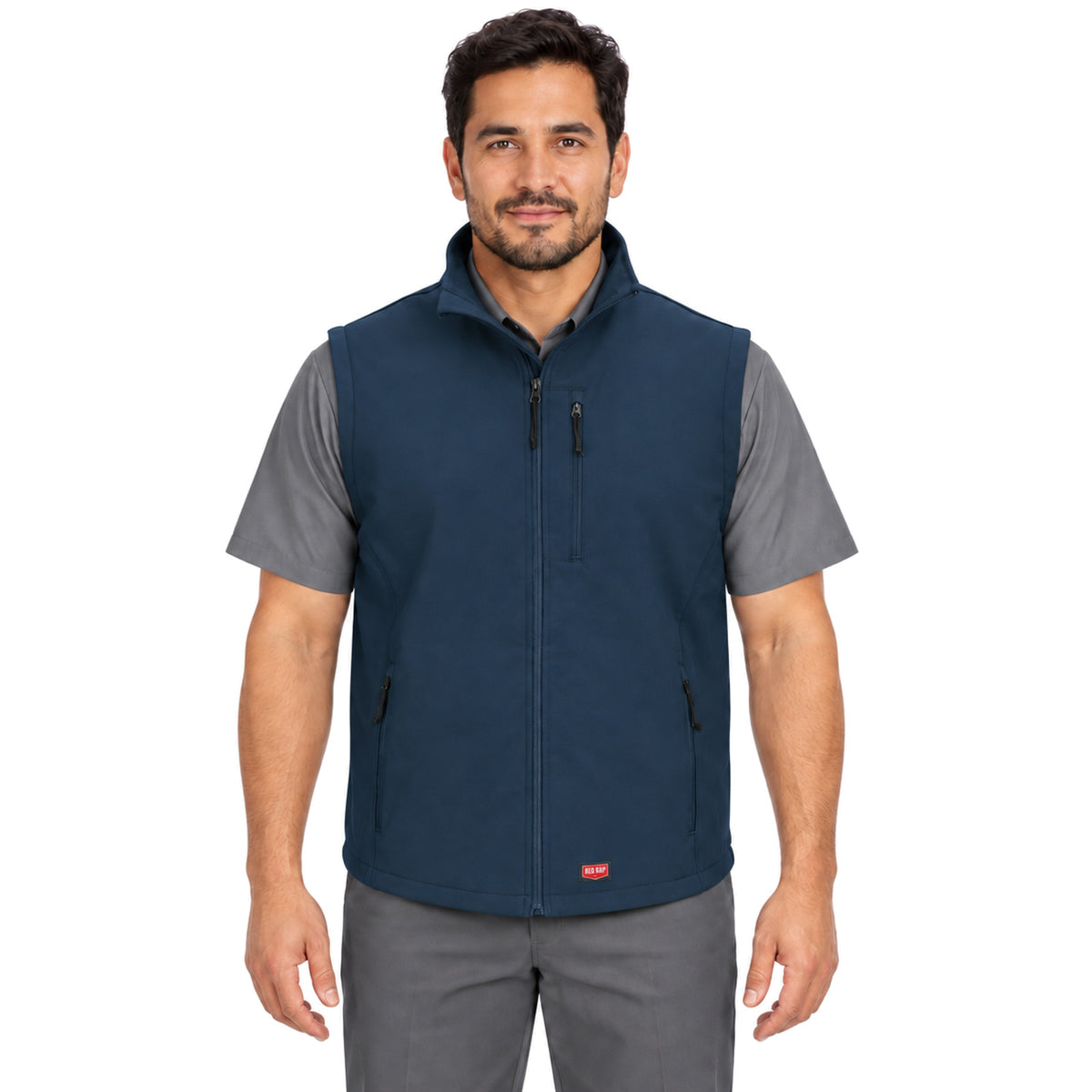Chaleco softshell Red Kap VP62 para hombre azul marino, vista frontal | color:azul-marino