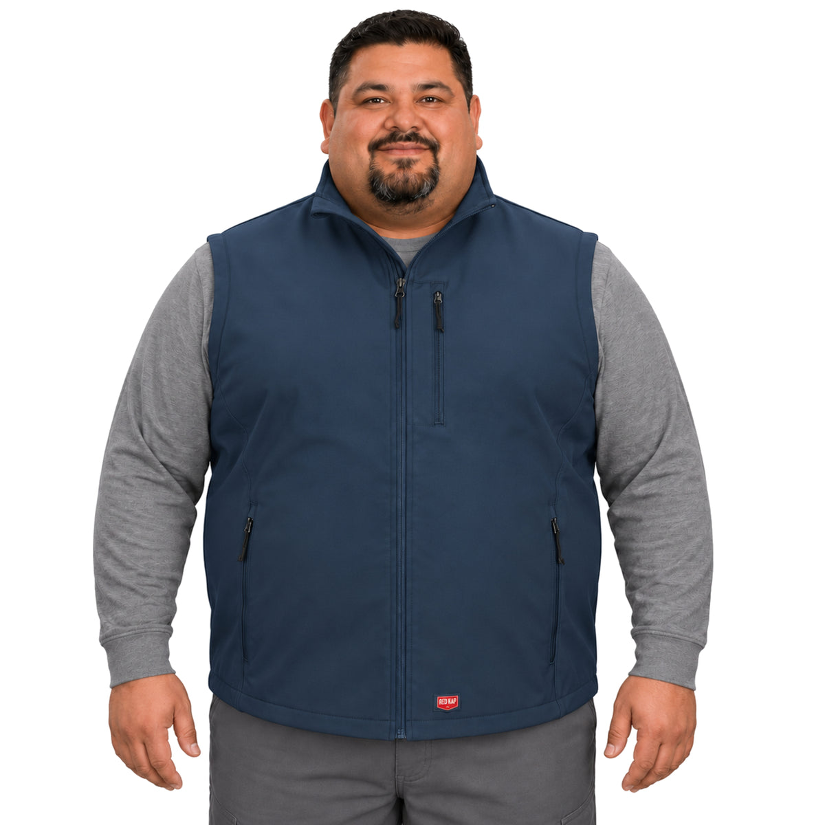 Chaleco softshell Red Kap VP62 para hombre talla extra azul marino, vista frontal | color:azul-marino