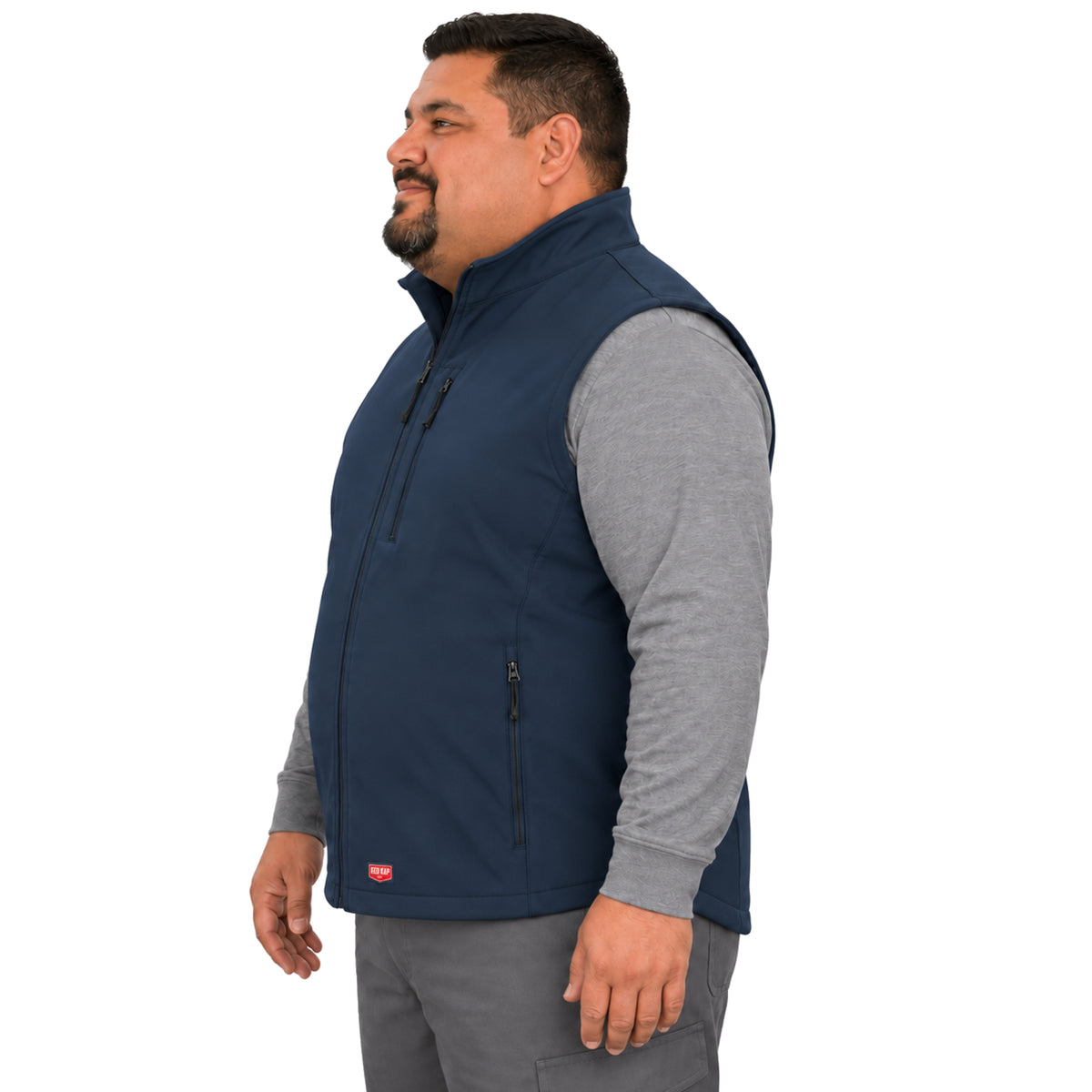 Chaleco softshell Red Kap VP62 para hombre talla extra azul marino, perfil izquierdo | color:azul-marino