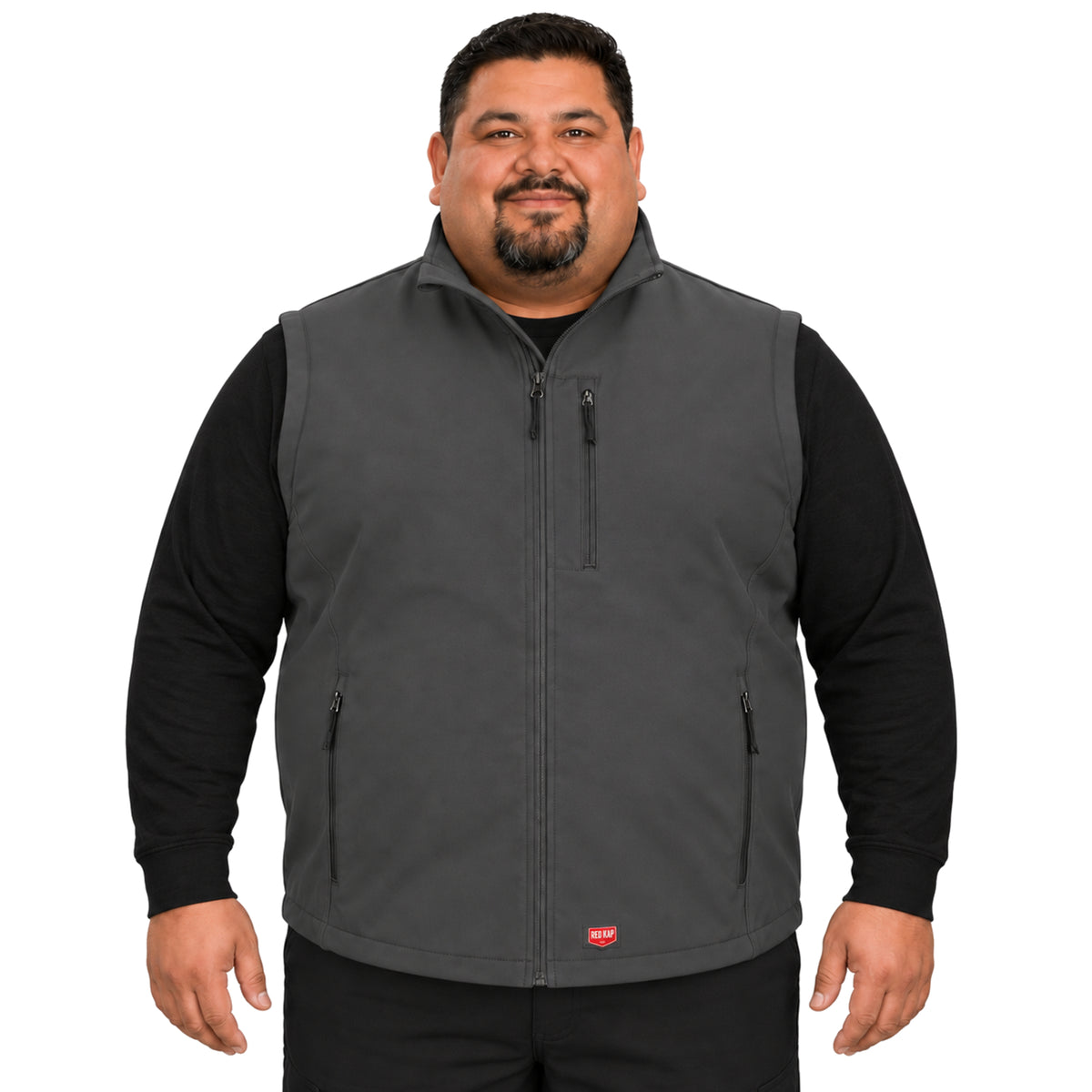Chaleco softshell Red Kap VP62 para hombre talla extra gris Oxford, vista frontal | color:gris-oxford