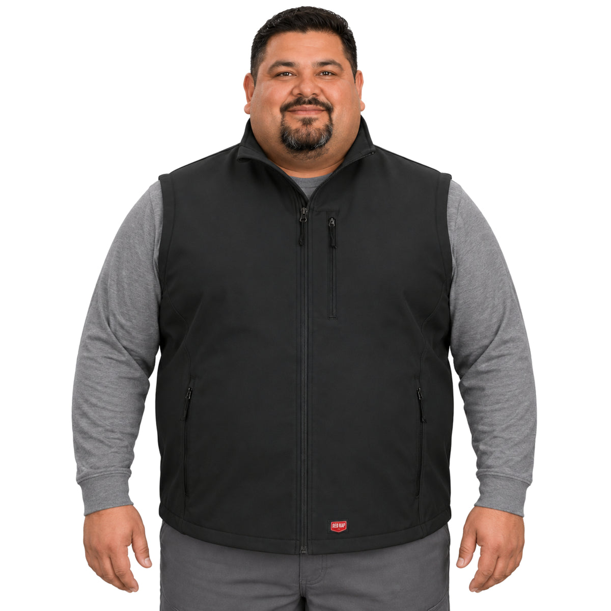 Chaleco softshell Red Kap VP62 para hombre talla extra negro, vista frontal | color:negro
