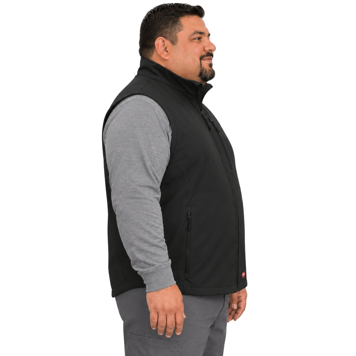Chaleco softshell Red Kap VP62 para hombre talla extra negro, perfil derecho | color:negro