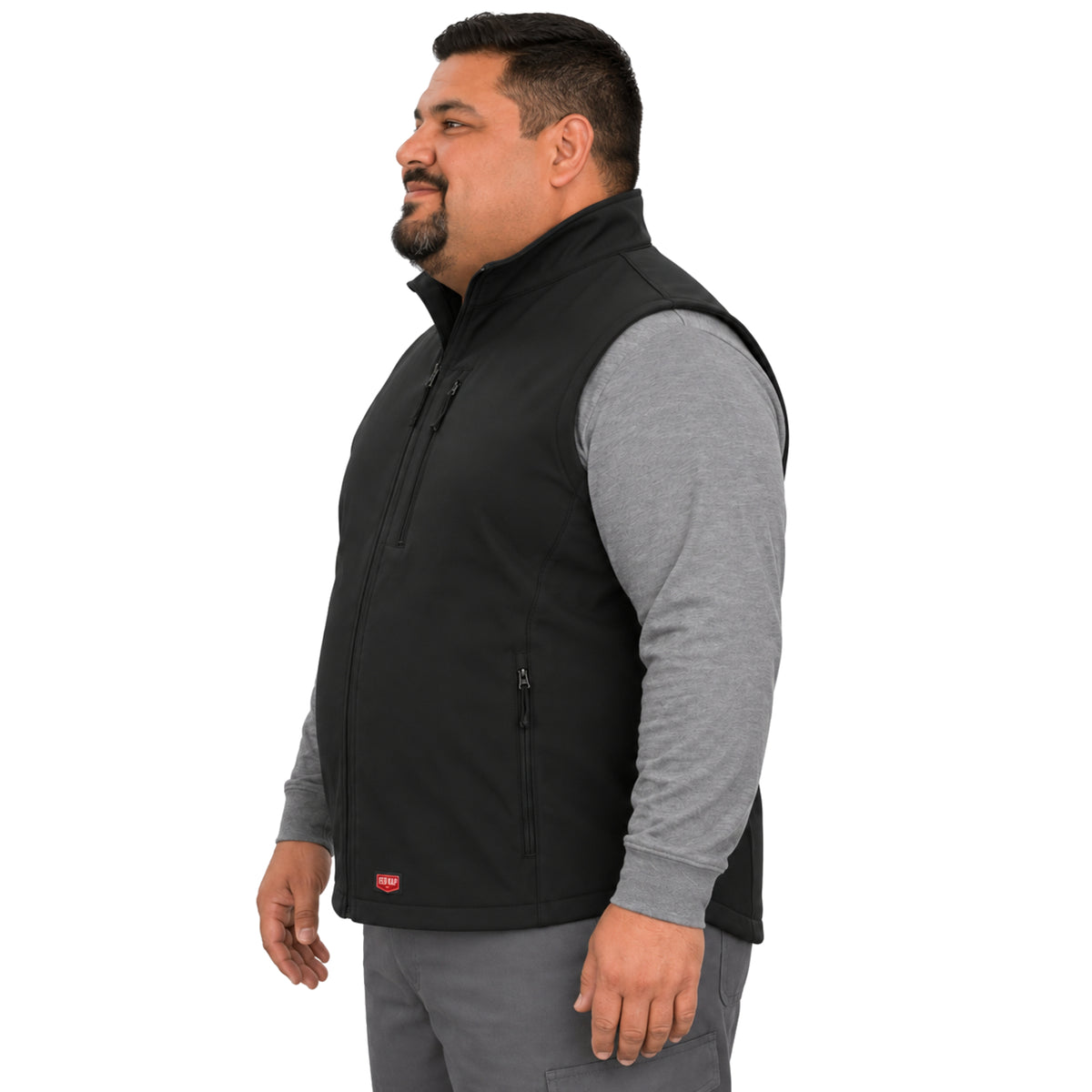 Chaleco softshell Red Kap VP62 para hombre talla extra negro, perfil izquierdo | color:negro