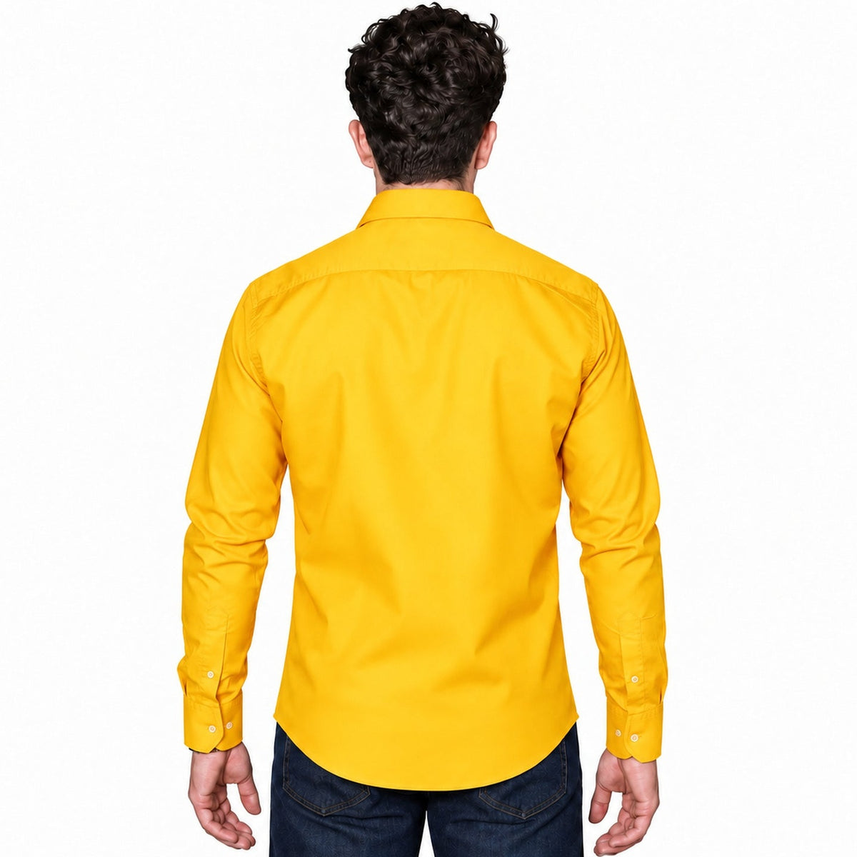 Camisa de vestir para hombre Rodolfo Mango - Rodolfo, espalda desfajada con mezclilla | color:mango-rodolfo
