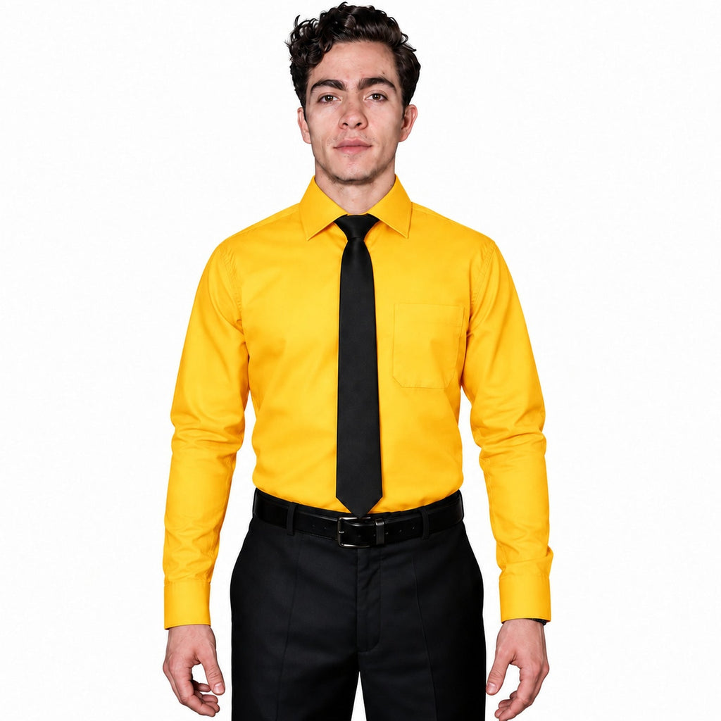 Camisa de vestir para hombre Rodolfo Mango - Rodolfo, frontal fajada con corbata negra