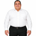 Camisa de vestir Rodolfo Valentini blanca para hombre, tallas extras 52 a 56, frontal fajada sin corbata | color:blanca-rodolfo