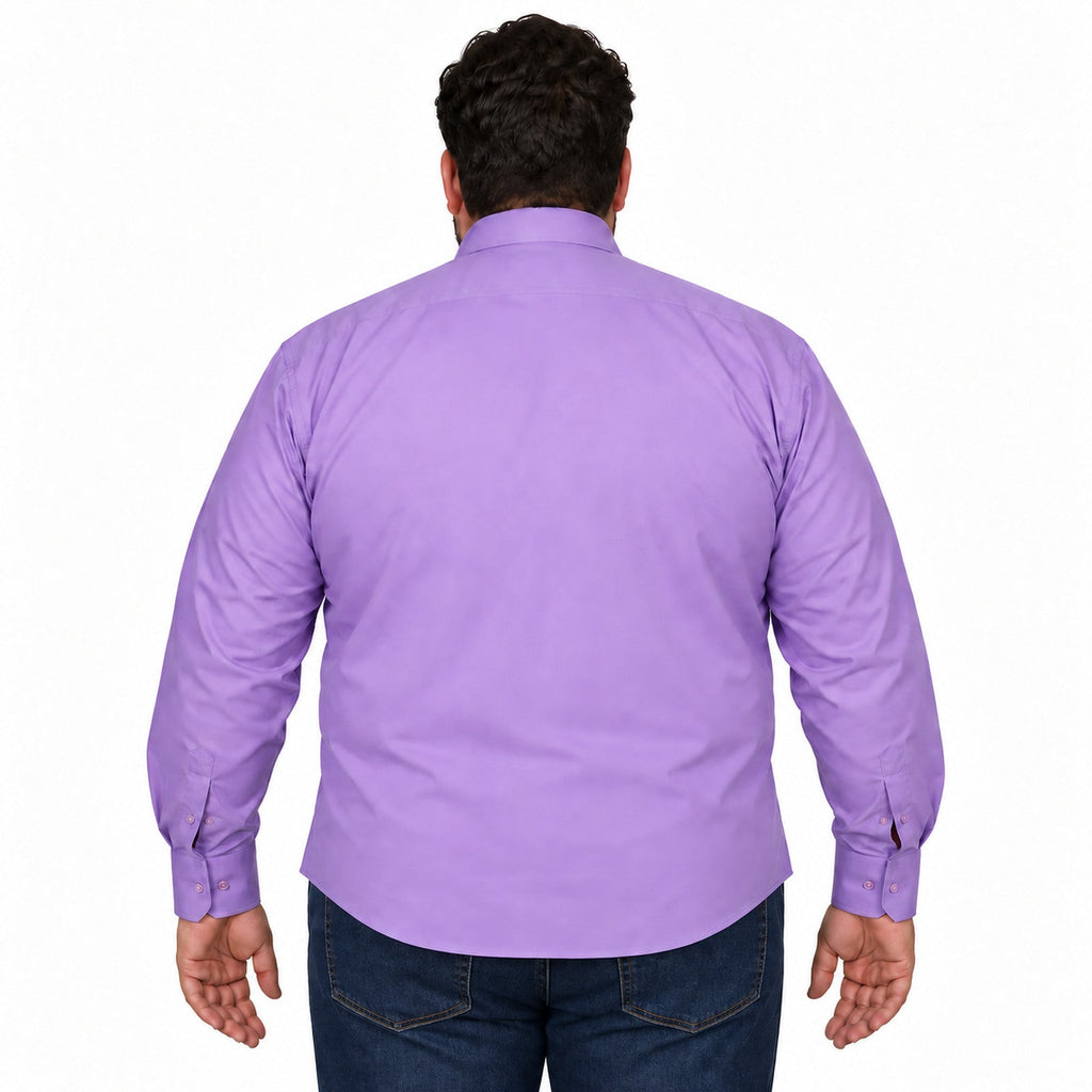 Camisa de vestir Rodolfo para hombre lila, espalda desfajada con mezclilla