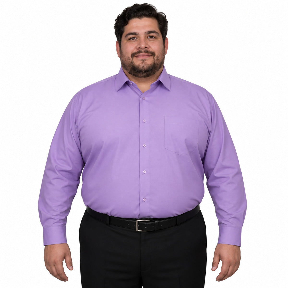 Camisa de vestir Rodolfo para hombre lila, frontal fajada sin corbata | color:lila-rodolfo