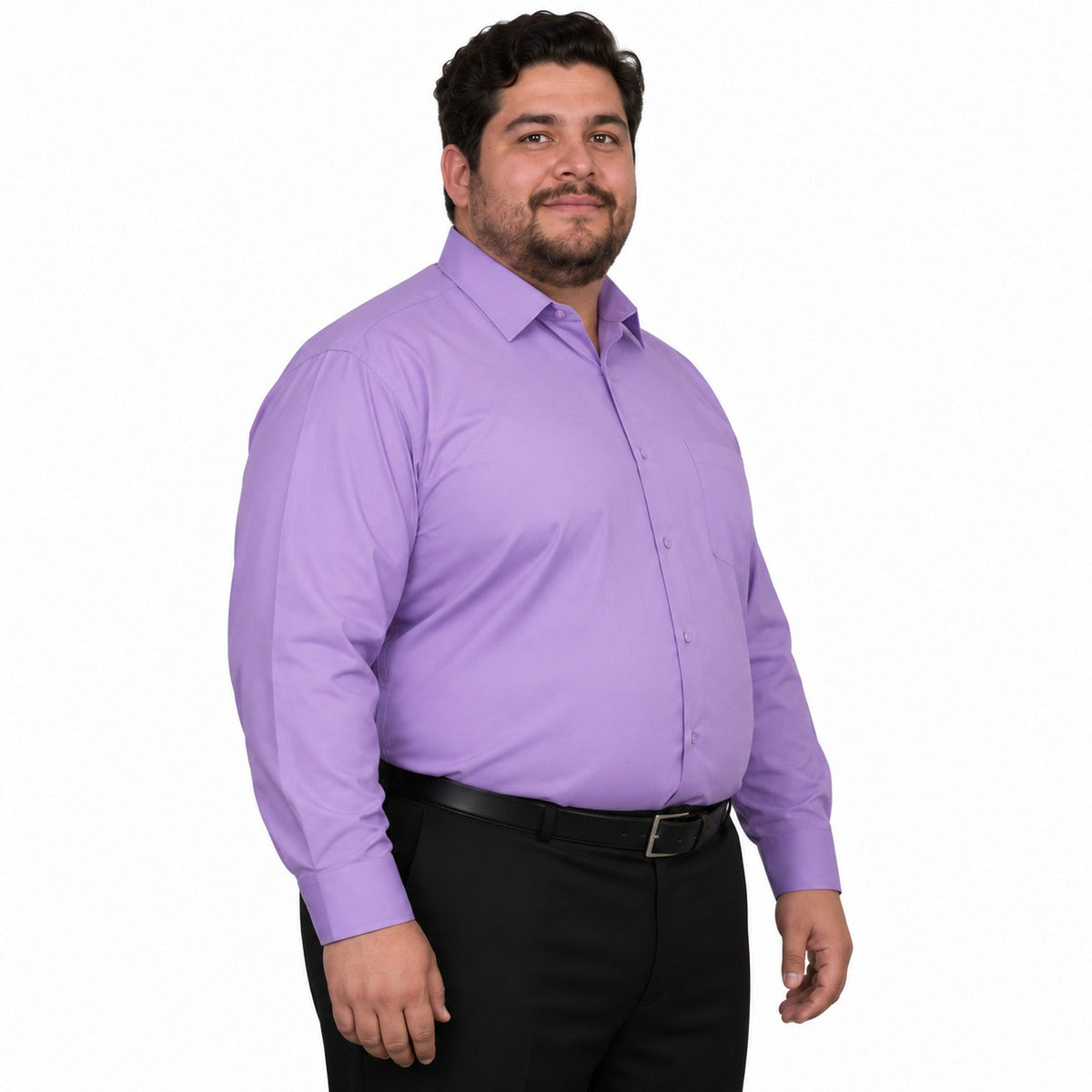 Camisa de vestir Rodolfo para hombre lila, perfil derecho fajada | color:lila-rodolfo