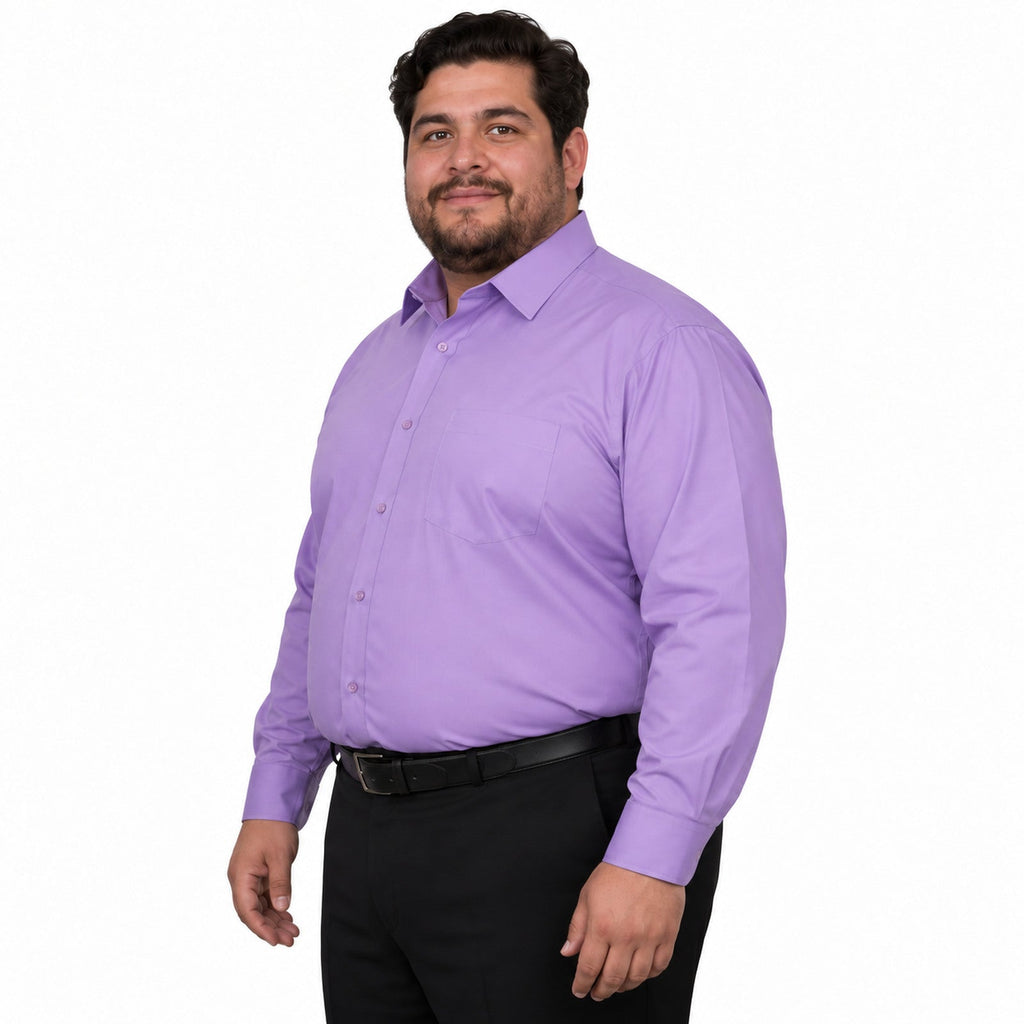 Camisa de vestir Rodolfo para hombre lila, perfil izquierdo fajada