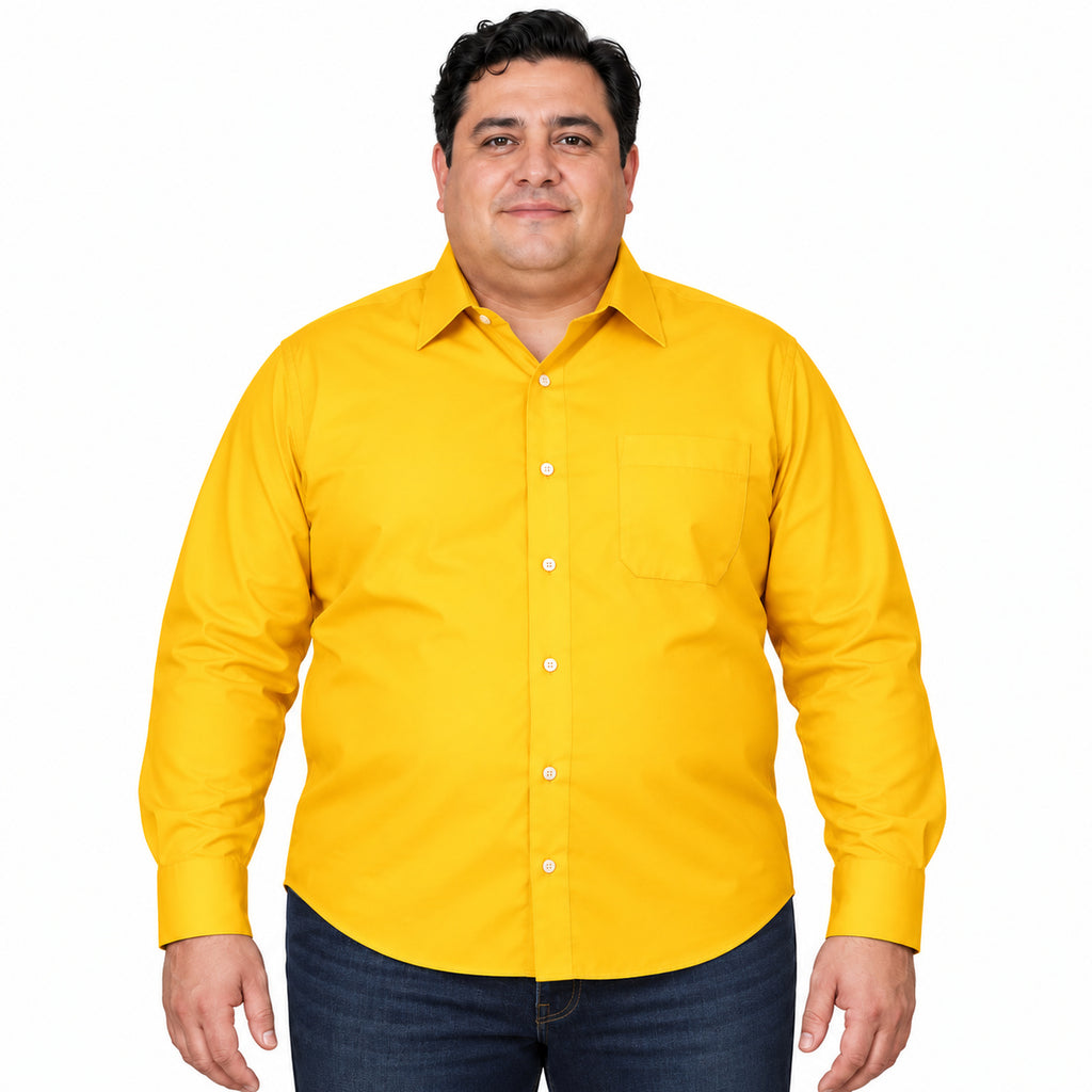 Camisa de vestir Rodolfo Valentini para hombre mango, frontal desfajada con pantalón de mezclilla