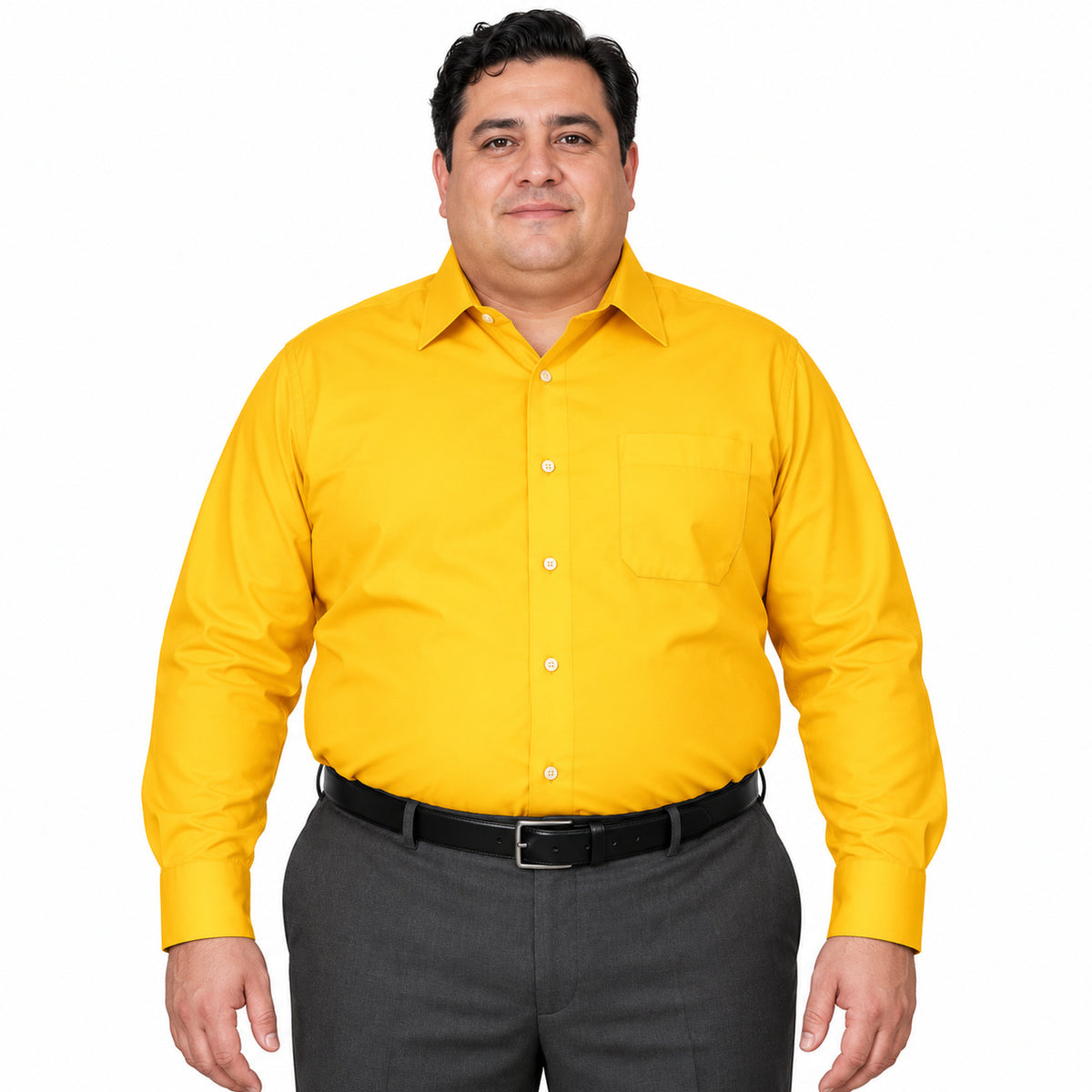 Camisa de vestir Rodolfo Valentini para hombre mango, frontal fajada sin corbata | color:mango-rodolfo