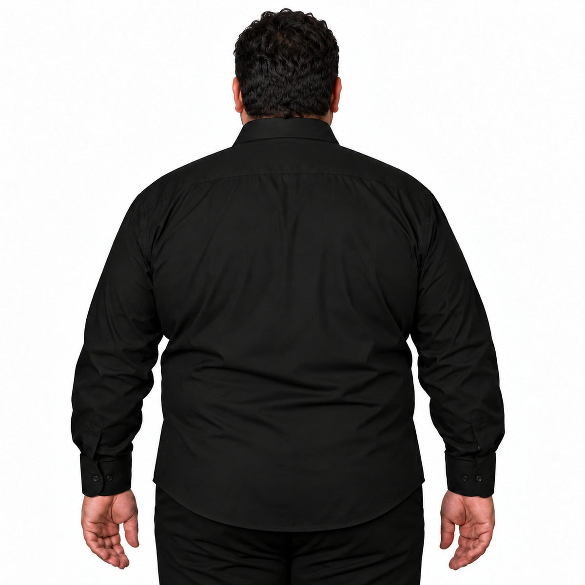 Camisa de vestir Rodolfo para hombre negra, espalda desfajada | color:negra-rodolfo