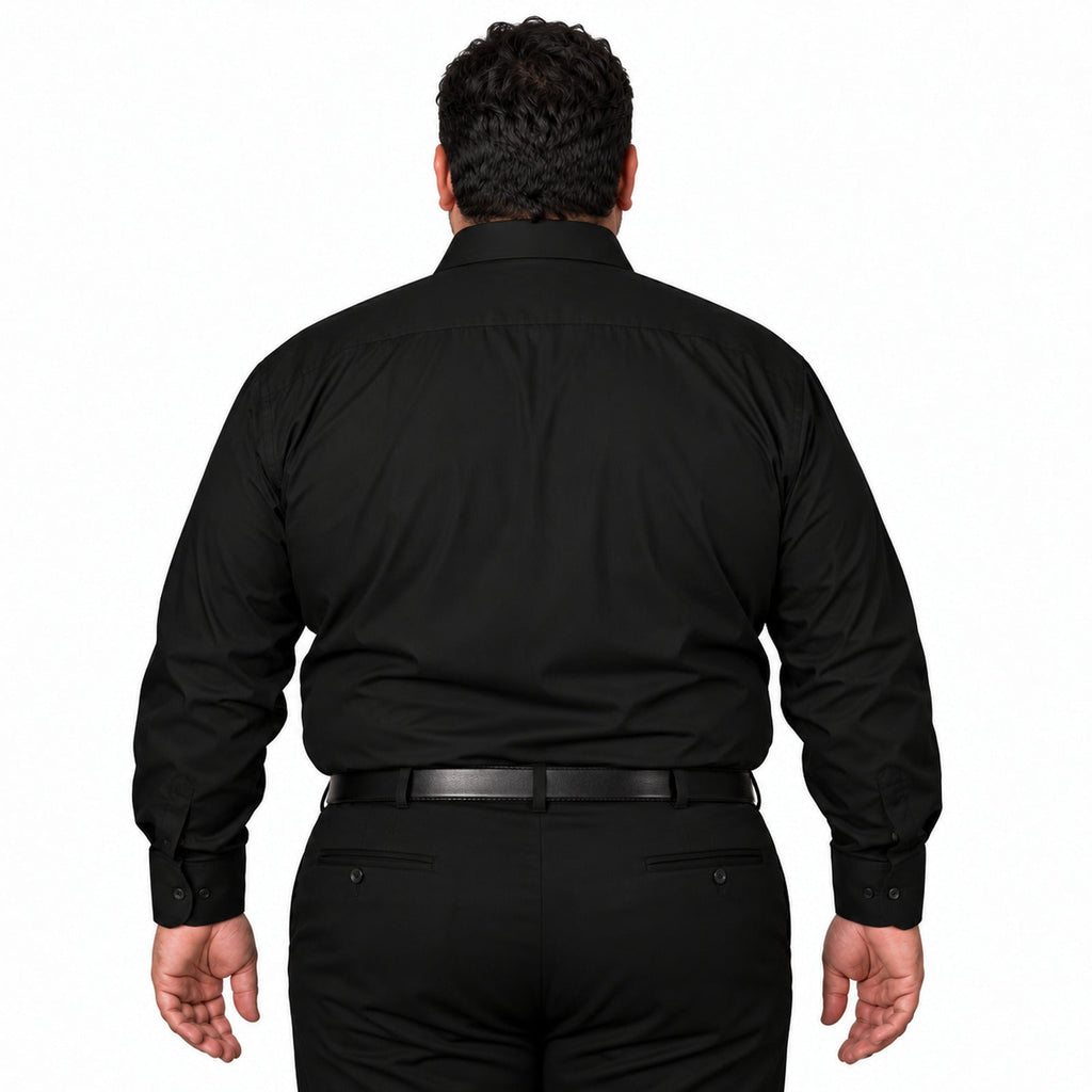 Camisa de vestir Rodolfo para hombre negra, espalda fajada