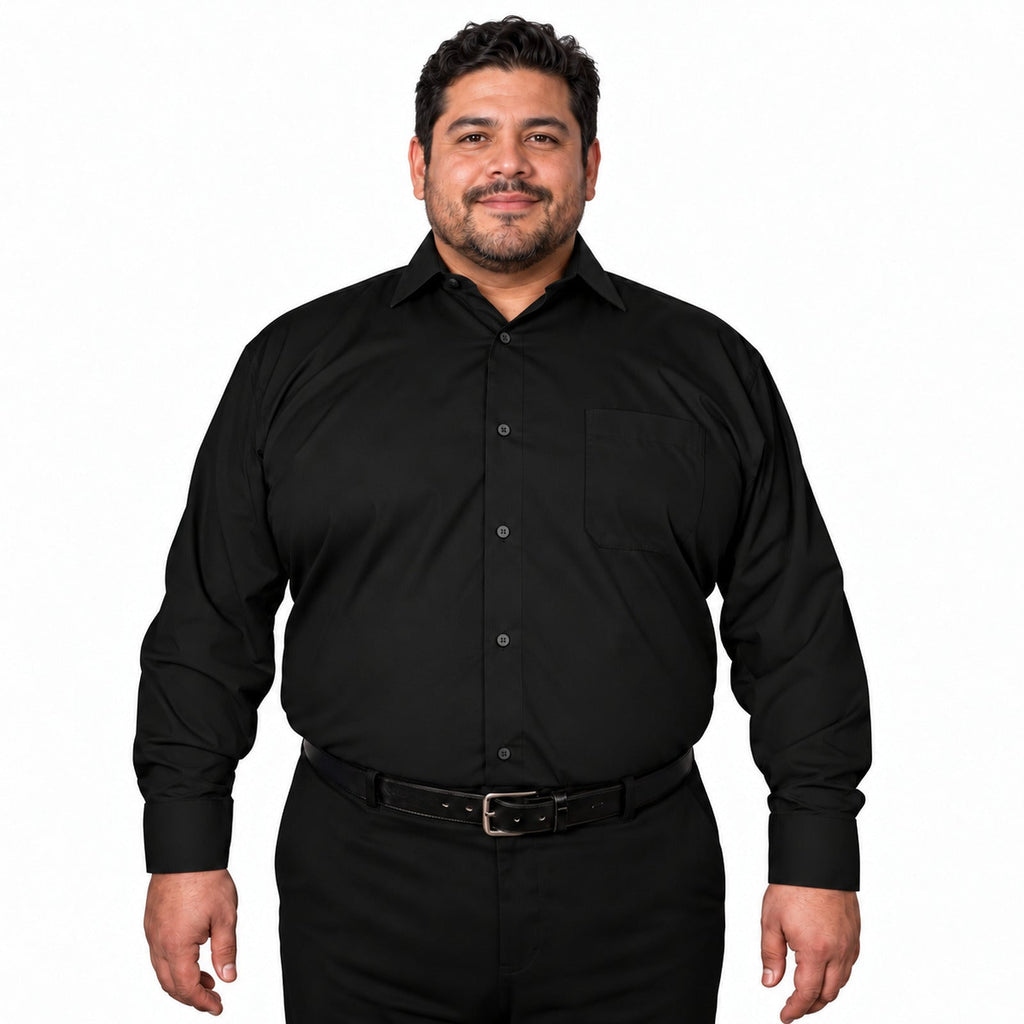 Camisa de vestir Rodolfo para hombre negra, frontal fajada