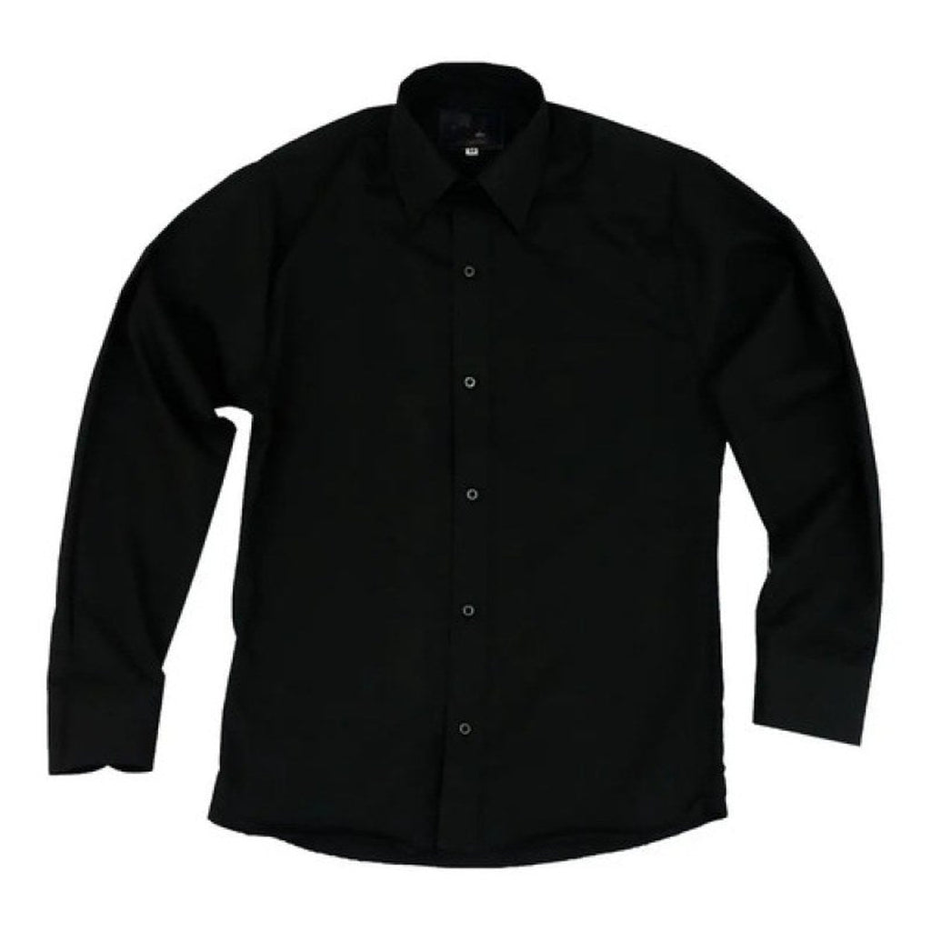 Camisa de vestir Rodolfo negra para hombre tallas 52 a 56, prenda en plano frontal