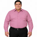 Camisa de vestir Rodolfo Valentini palo de rosa para hombre, tallas extras 52 a 56, frontal fajada sin corbata | color:palo-de-rosa-rodolfo