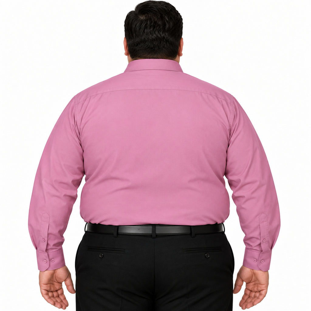 Camisa de vestir Rodolfo Valentini palo de rosa para hombre, tallas extras 52 a 56, espalda fajada lisa