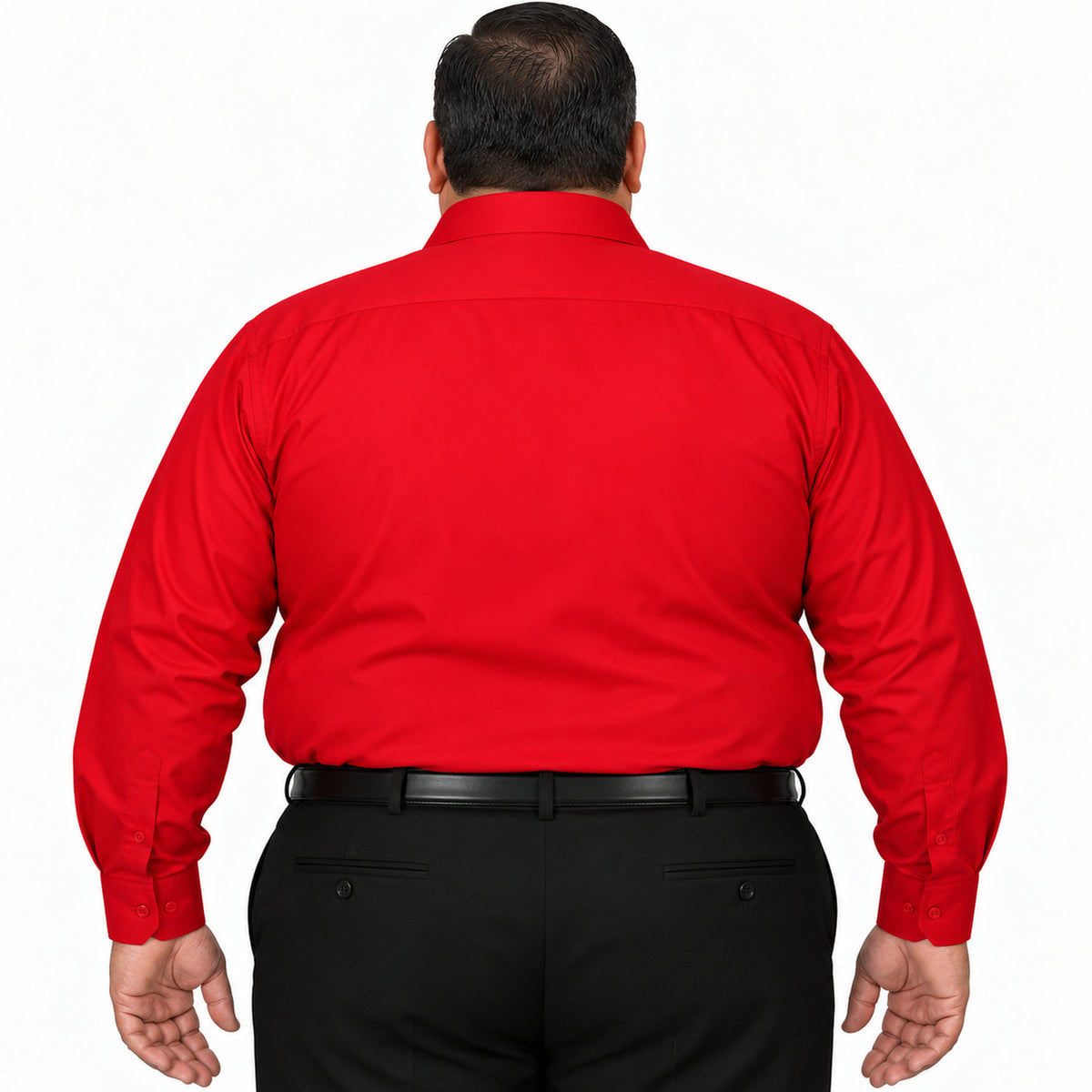 Camisa de vestir Rodolfo Valentini roja para hombre, tallas extras 52 a 56, espalda fajada lisa | color:roja-rodolfo