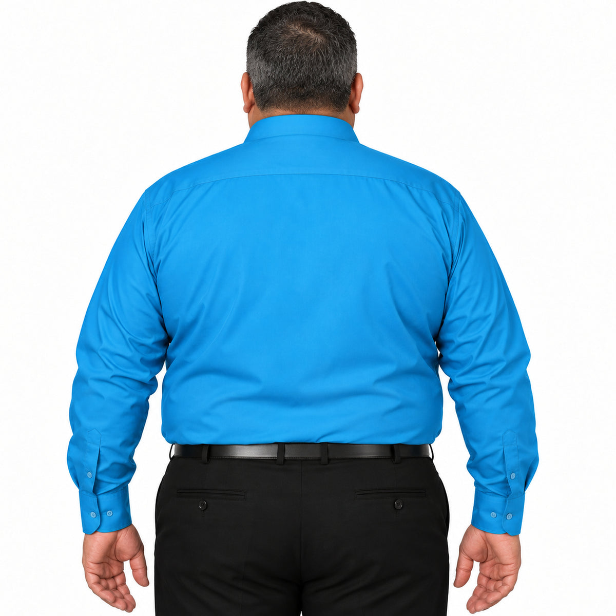 Camisa de vestir Rodolfo Valentini turquesa para hombre, tallas extras 52 a 56, espalda fajada lisa | color:turquesa-rodolfo
