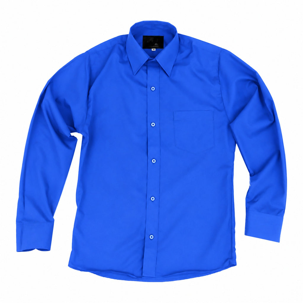 Camisa de vestir infantil azul rey rodolfo valentini, solo prenda, etiqueta negra