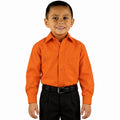 Camisa de vestir infantil Rodolfo Valentini naranja, frontal fajada sin corbata | color:naranja-rodolfo