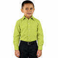 Camisa de vestir infantil Rodolfo Valentini verde manzana, frontal fajada sin corbata | color:verde-manzana-rodolfo