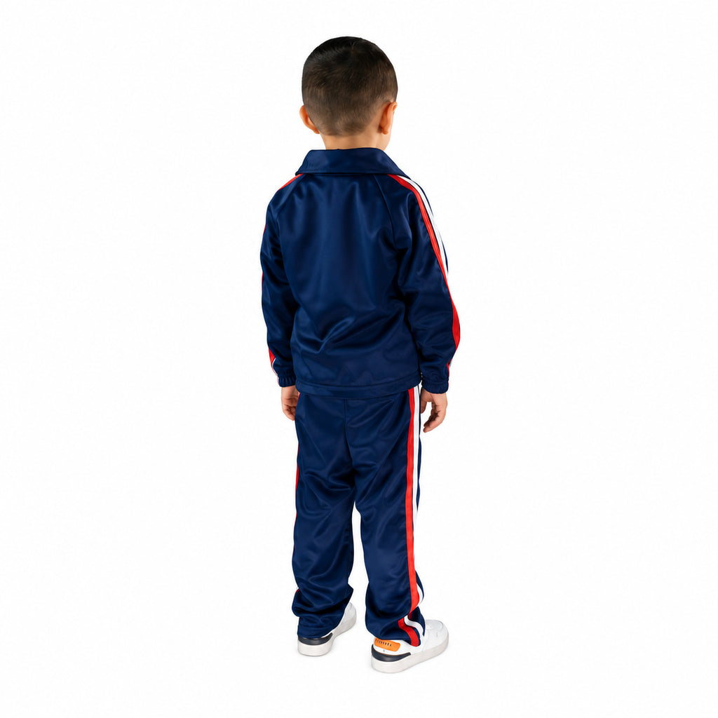 Conjunto de pants escolar Sportock bicolor infantil azul marino, vista posterior