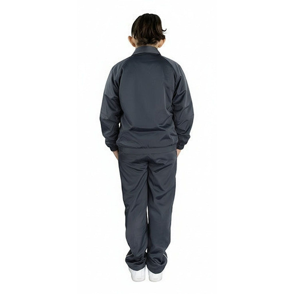 Conjunto de pants escolar Sportock infantil Gris Oxford, vista posterior con modelo