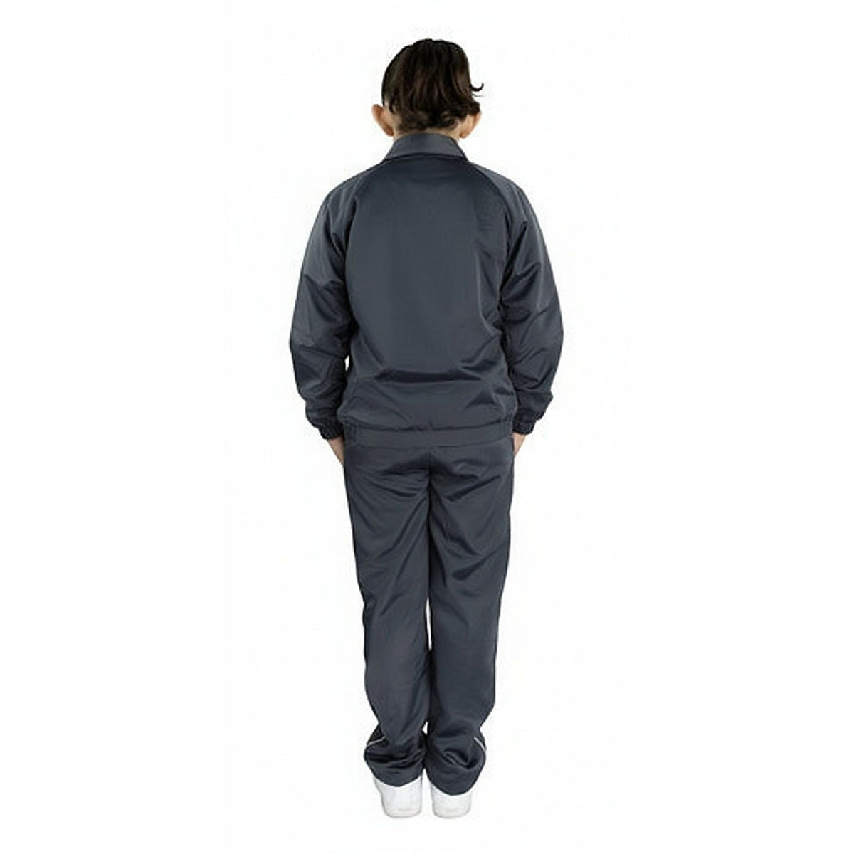 Conjunto de pants escolar Sportock infantil Gris Oxford, vista posterior con modelo | color:gris-oxford