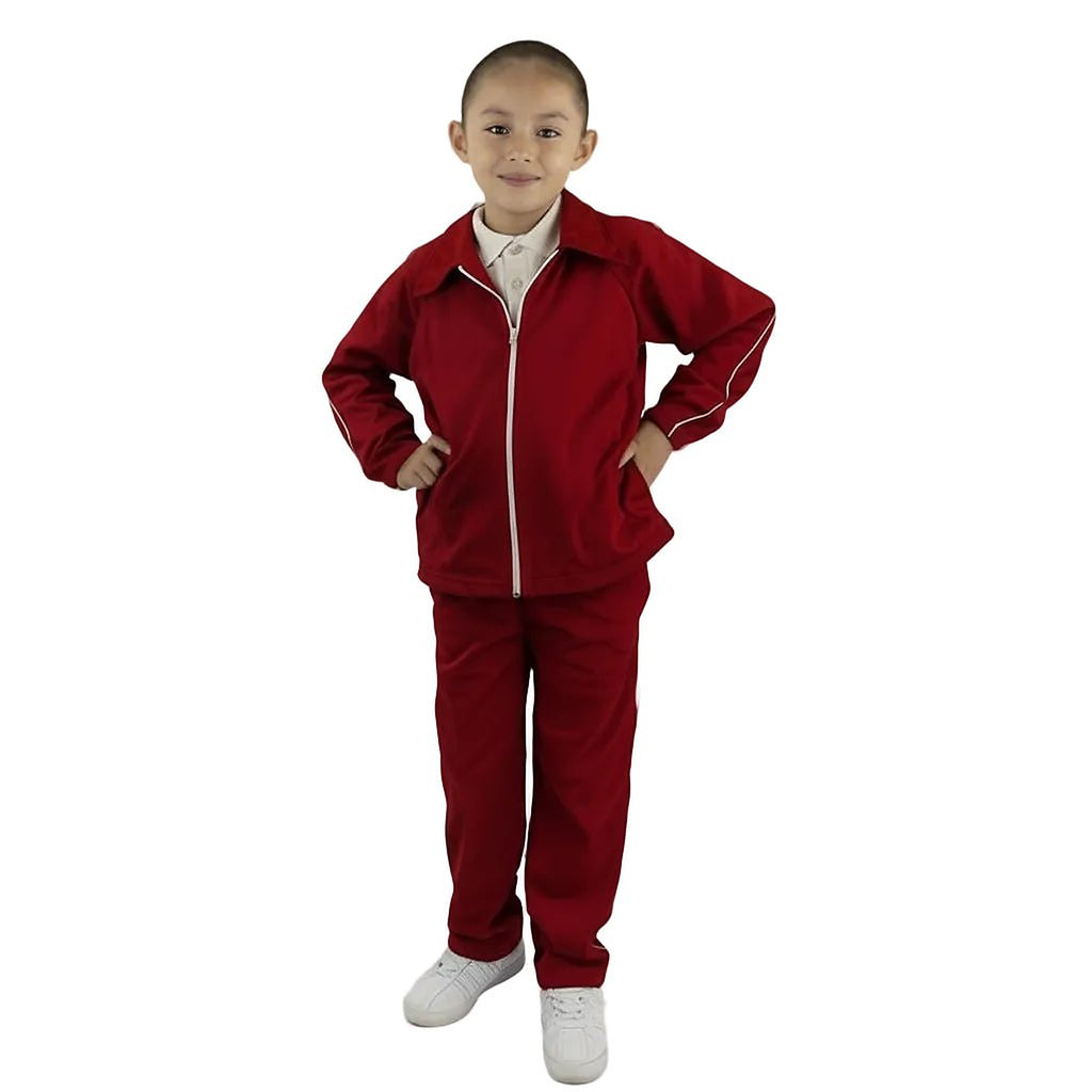 Conjunto de pants escolar Sportock infantil Rojo, vista frontal con modelo