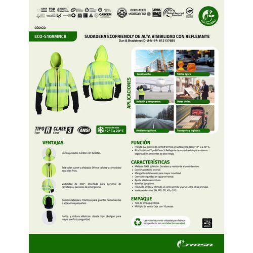 Sudadera Jyrsa Eco - s10 Capucha Alta Visibilidad Reflejantes - Garufa Jeans