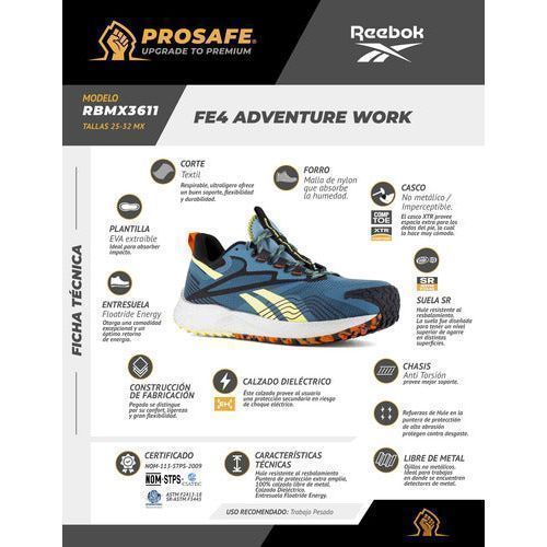 Tenis Reebok Adventure Industrial Casquillo No Metálico Dieléctrico - Garufa Jeans