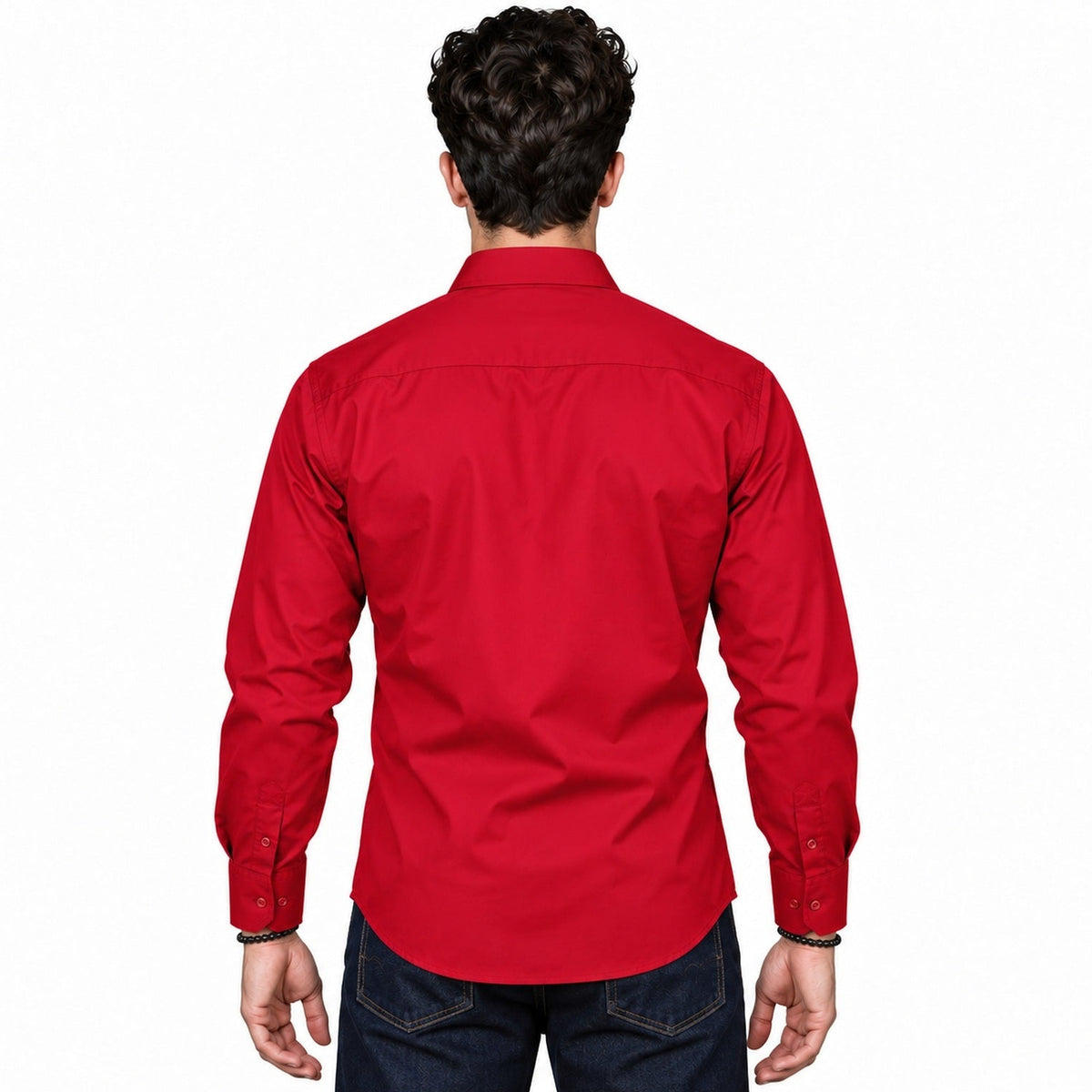 Camisa de vestir para hombre Zanely roja, espalda desfajada | color:roja-zanely