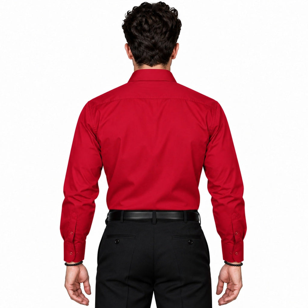 Camisa de vestir para hombre Zanely roja, espalda fajada